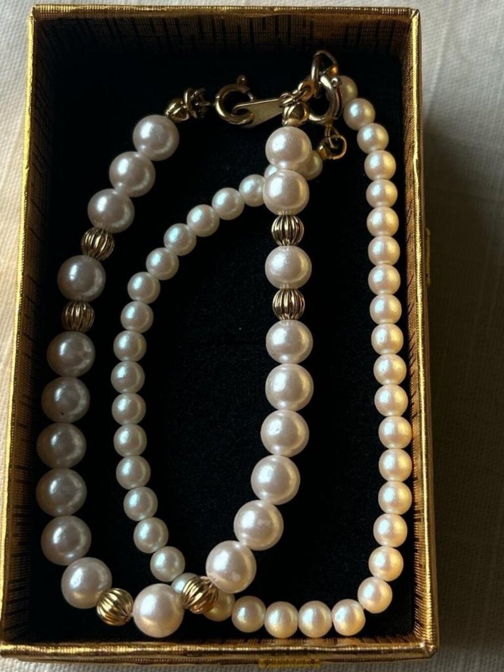 Faux Pearl Beaded Bracelet Set 2pc Costume Jewelry
